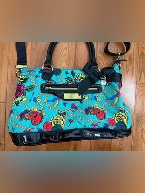 Betsey Johnson Tattoo/Floral Print Purse